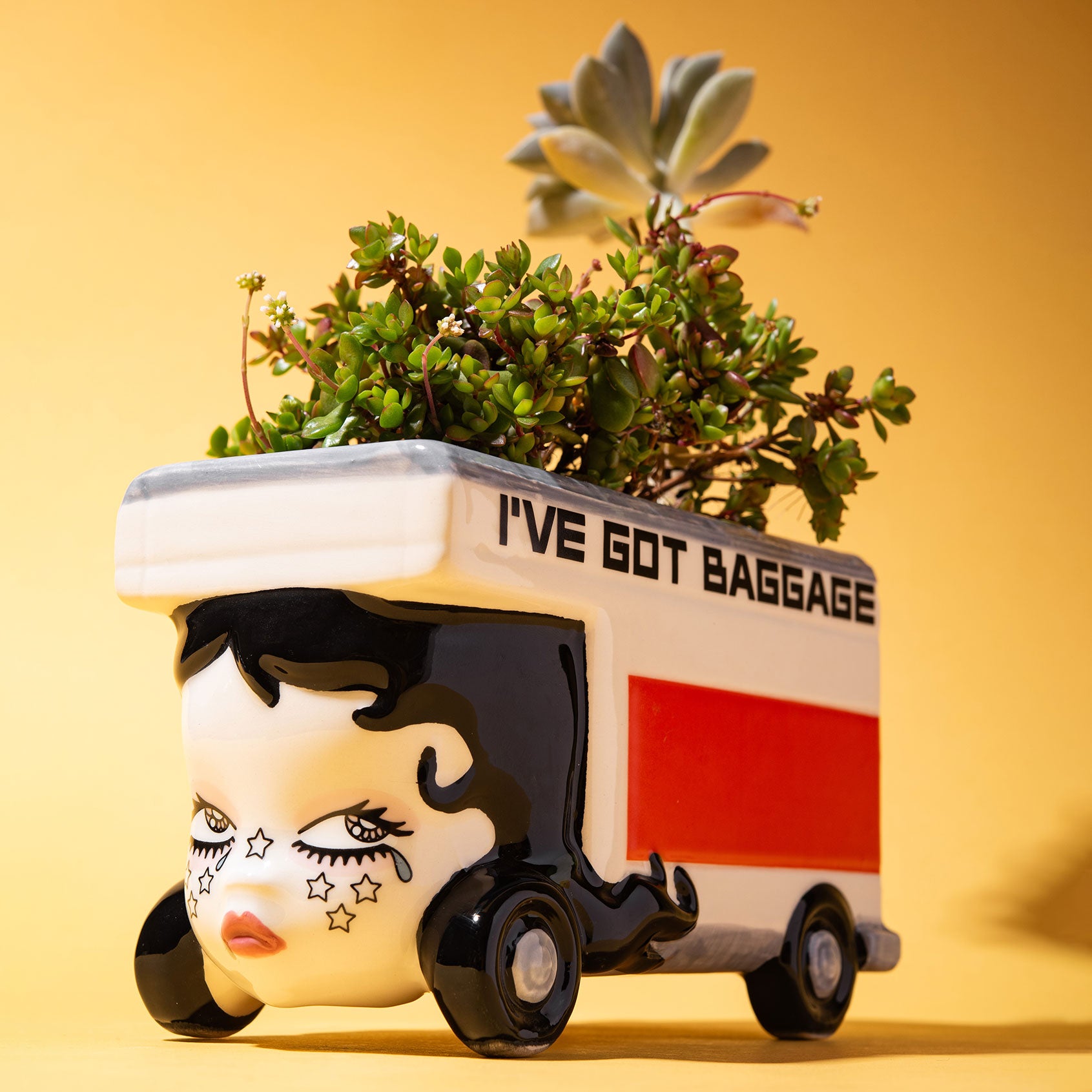 I've Got Baggage Ceramic Planter